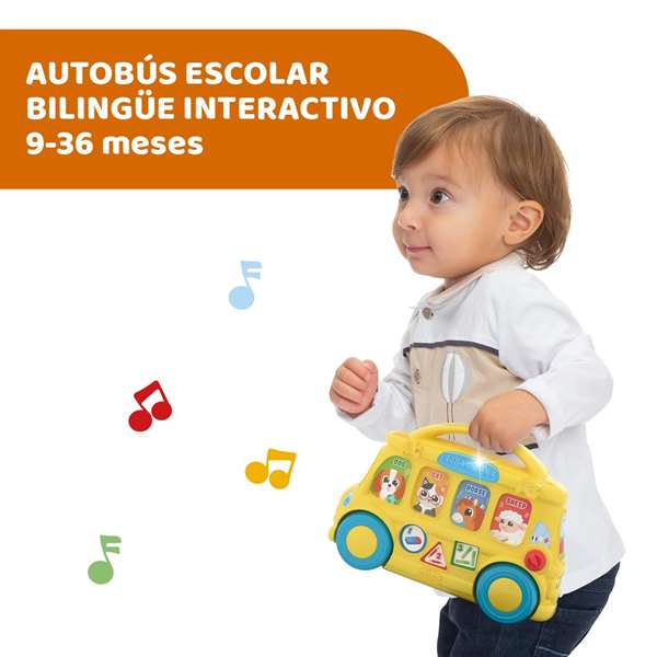 Chicco Autobús Interactivo con Luces y Sonidos, Bilingüe (Español/Cingalés), 27.5x25x13.5 cm, Modelos Surtidos