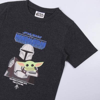 Camiseta de Manga Corta Infantil The Mandalorian Negro 12 Años