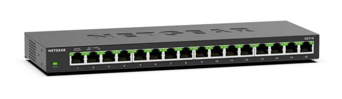 NETGEAR GS316v3 Switch no administrado de 16 puertos Gigabit Ethernet Negro NETGEAR GS316v3 Switch no administrado de 16 puertos Gigabit Ethernet Negro