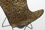 DKD Home Decor Silla de Metal y Piel Leopardo Negro