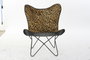 DKD Home Decor Silla de Metal y Piel Leopardo Negro