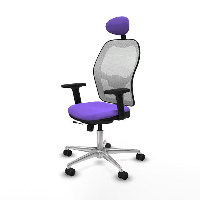PIQUERAS Y CRESPO Silla de oficina Jorquera con mecanismo Sincro/Traslack, Lila y Blanco