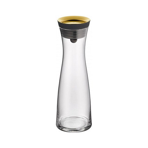 WMF Basic Jarra de Agua de Vidrio 1 Litro, Oro, Negro y Transparente WMF Basic Jarra de Agua de Vidrio 1 Litro, Oro, Negro y Transparente
