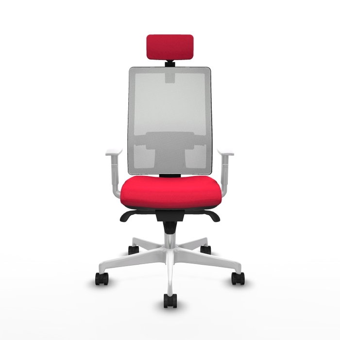 PIQUERAS Y CRESPO Silla de oficina Horna con Mecanismo Sincro, Rojo y Blanco