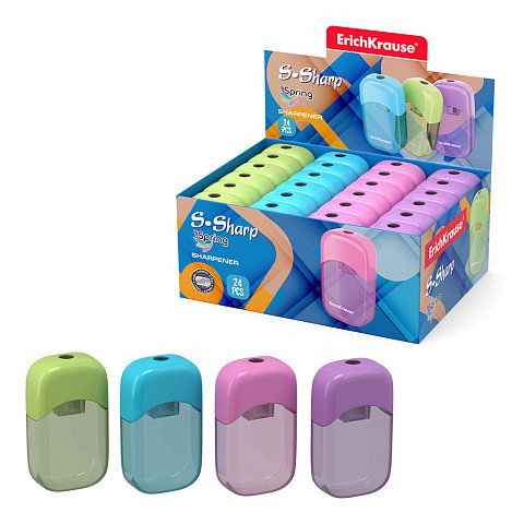 Sacapuntas de Plástico S-Sharp con Depósito, Color: Surtido ERICH KRAUSE 56035 24 unidades Sacapuntas de Plástico S-Sharp con Depósito, Color: Surtido ERICH KRAUSE 56035 24 unidades