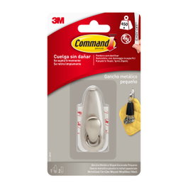 3M Gancho Command Pequeño Níquel Pulido
