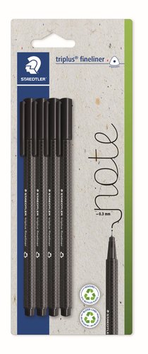 STAEDTLER Set de 10 Rotuladores de Fibra 334 Triplus Fineliner Azul Blíster de 4 STAEDTLER Set de 10 Rotuladores de Fibra 334 Triplus Fineliner Azul Blíster de 4