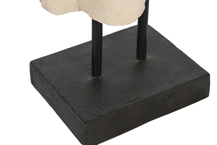 DKD Home Decor Figura Buda Item Home Tallas Indo 24 Fibra Cemento Blanco Negro 27 x 40 x 175 cm