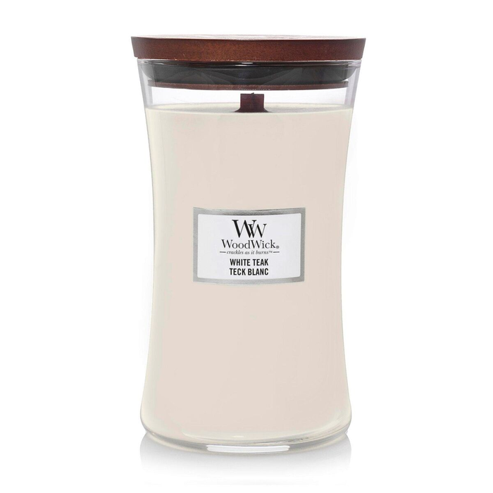 Woodwick Vela Grande White Teak 609 gr
