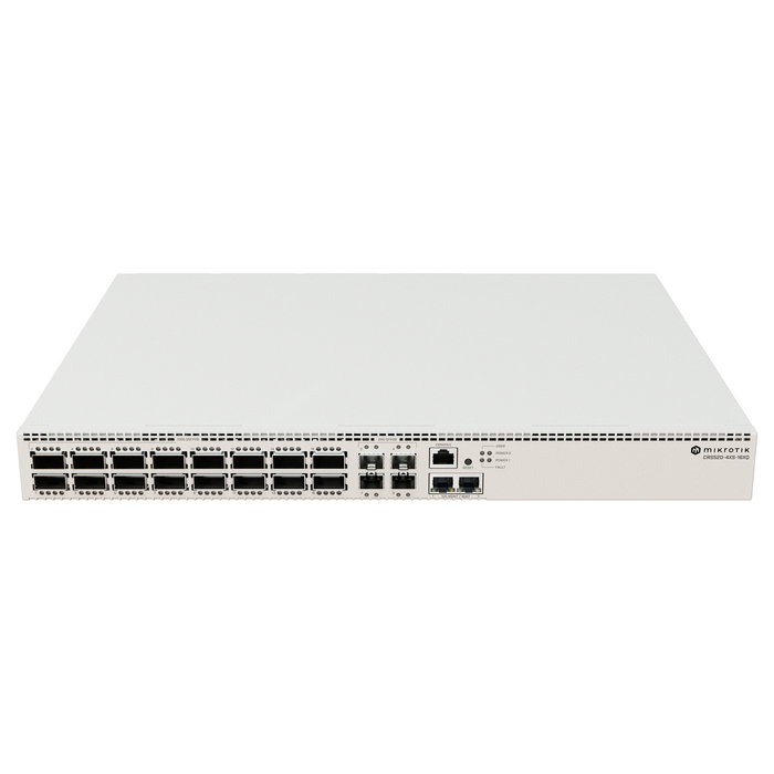 MikroTik CRS520-4XS-16XQ-RM Switch de Red con 16 Puertos QSFP28 y 4 Puertos SFP28, Montaje en Rack