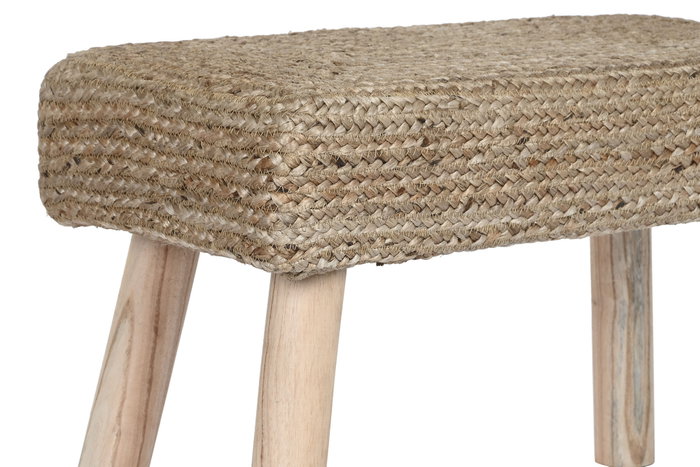 DKD Home Decor Reposapiés de Yute y Eucalipto Marrón y Natural