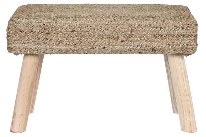 DKD Home Decor Reposapiés de Yute y Eucalipto Marrón y Natural