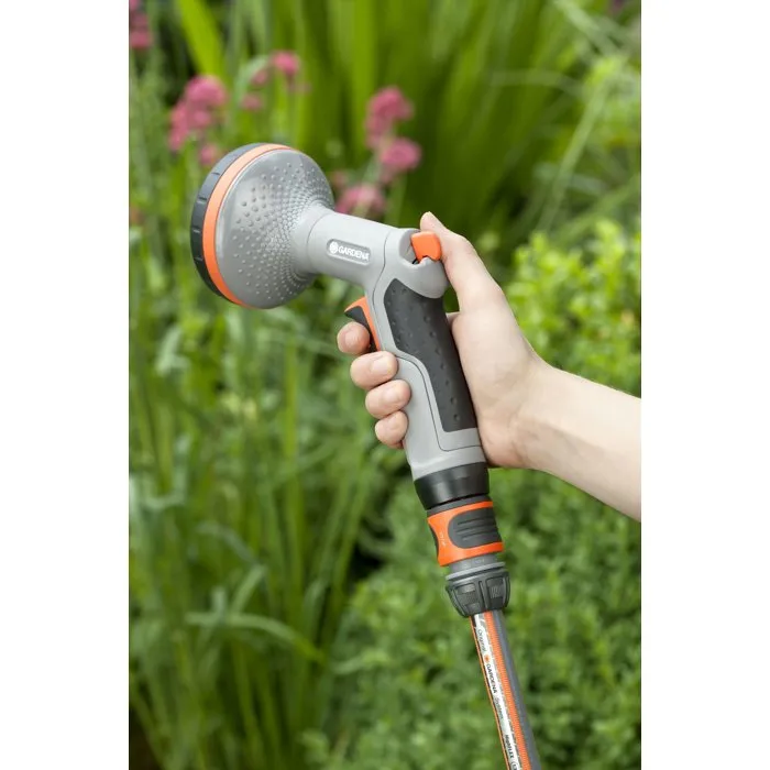 Gardena Pistola de riego Comfort Rain para plantas y césped, caudal ajustable y antigoteo