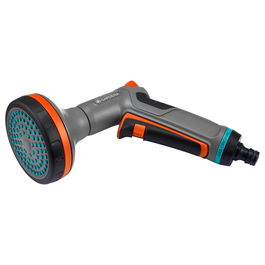 GARDENA 18319-20 Pistola de Agua Comfort para Riego de Jardín y Beets, Patrón de Roció Ajustable, Mango Ergonómico, Color Gris/Naranja, Fabricado en Alemania