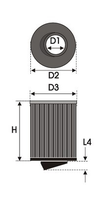 Green Filters Filtro Universal B9.65 D1/L1: 65 Boca, D2/L2: 100 Ancho, D3/L3: 100 Ancho 2, D4/L4: 45, H: 150 Largo