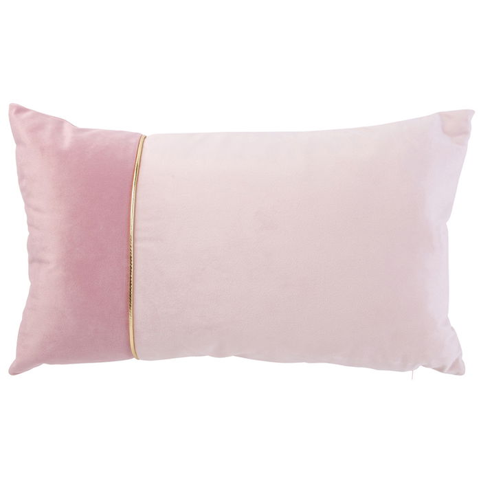 Home Deco Factory Cojín Bicolor 30x50 cm Rosa Gris con Ribete Dorado Desenfundable Home Deco Factory Cojín Bicolor 30x50 cm Rosa Gris con Ribete Dorado Desenfundable