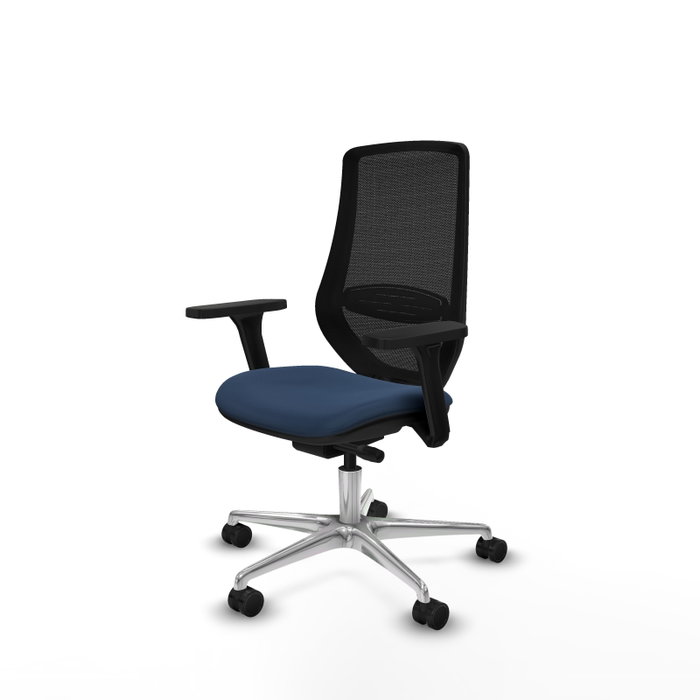 PIQUERAS Y CRESPO Silla de oficina Mardos con mecanismo Sincro/Traslack, Azul marino y Negro