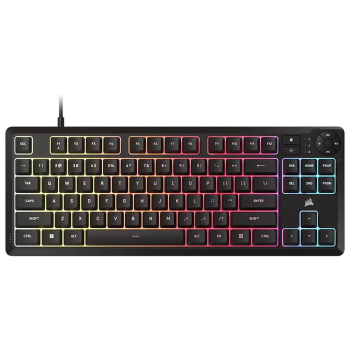 Corsair K55 Core TKL Teclado Gaming Compacto RGB Retroiluminado en Español (ES) para PC, Membrana Silenciosa, Software iCUE, Teclas Multimedia Corsair K55 Core TKL Teclado Gaming Compacto RGB Retroiluminado en Español (ES) para PC, Membrana Silenciosa, Software iCUE, Teclas Multimedia