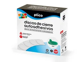 Plico Discos de Cierre Velcro Autoadhesivo 20 mm Diámetro Color Verde Caja de 200 Unidades