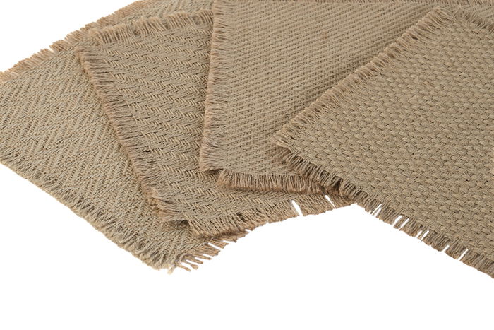 DKD Home Decor Individuales Básicos Natural Yute y Poliéster 30 x 45 cm (12 Unidades)