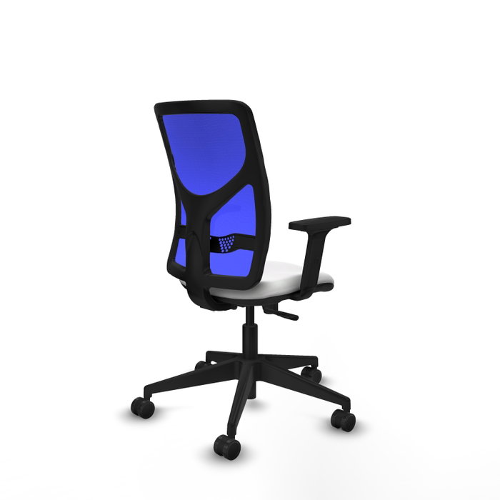 PIQUERAS Y CRESPO Silla de oficina Motilla con mecanismo Sincro, Blanco y Azul