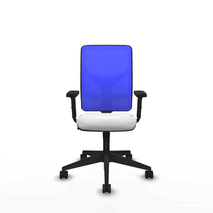 PIQUERAS Y CRESPO Silla de oficina Motilla con mecanismo Sincro, Blanco y Azul