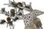 DKD Home Decor Reno Navidad Alpina LED Mimbre Blanco Marron 30x30x58 cm Set de 3