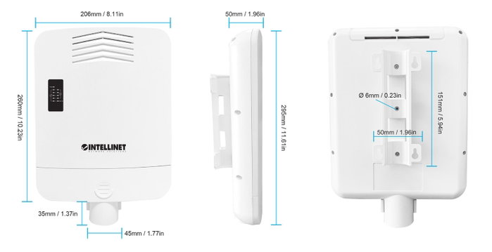 Intellinet Switch Gigabit de 5 puertos con PoE Passthrough para exteriores