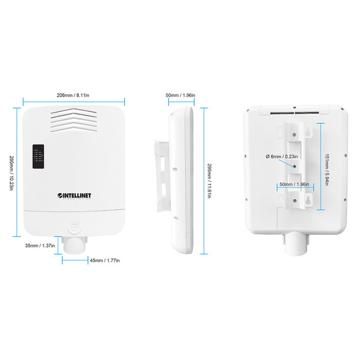 Intellinet Switch Gigabit Exterior 5 Puertos PoE Passthrough 85W IP65 con 4 Puertos PoE+ Extensor, Alimentación por Ethernet, IEEE 802.3bt/at/af, Garantía 3 Años