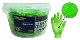 SIFER Guante de Nitrilo Diamantado Verde/Caimán T-L