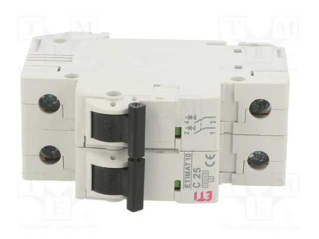 ETI POLAM Interruptor magnetotérmico ETIMAT 10 2P C25 25A 10kA ETI POLAM Interruptor magnetotérmico ETIMAT 10 2P C25 25A 10kA