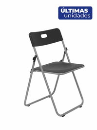 FORÖL Pack de 6 Sillas Plegables Opti547 en PVC Negro sin Brazos
