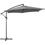 Sombrilla de jardín Tohota Ø3m, estructura aluminio y acero, lona poliéster 180g gris, con manivela