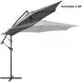 Sombrilla de jardín Tohota Ø3m, estructura aluminio y acero, lona poliéster 180g gris, con manivela