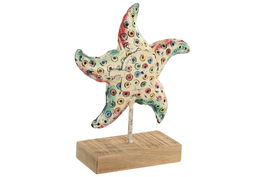 DKD Home Decor Metal fishes 1c24 Decoración Mediterráneo Blanco Multicolor Hierro 8 x 25 x 22 cm (2 Unidades)