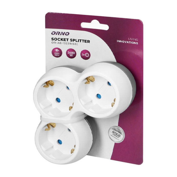 ORNO Ladrón con 3 Tomas Schuko OR-AE-13239(GS)