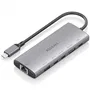 Aisens ASUC-6P030-GR Dock USB Tipo-C 6 en 1 con HDMI 4K 60Hz, 1xUSB-A 10Gbps, 2xUSB-C 10Gbps, 1xUSB-C PD 100W, 1xRJ45 Gigabit, Color Gris