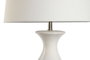 DKD Home Decor Lámpara de sobremesa de cerámica y algodón Bicolor