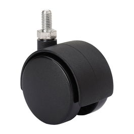 Ruedas Alex Rueda Giratoria Espiga Roscada y Eje Liso Ø 4 cm Negro 6 x 15 cm Carga Máx. 20 kg