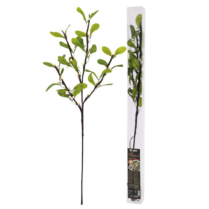 GSC Evolution Rama decorativa LED de hojas y bayas blancas, 0,75M, luz cálida GSC Evolution Rama decorativa LED de hojas y bayas blancas, 0,75M, luz cálida