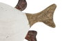 DKD Home Decor Figura Pez Globo Blanco Natural Paulownia Metal 8 x 27.3 x 17 cm