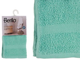 Berilo Toalla Lisa 30x50 cm Turquesa, 80% Algodón 20% Poliéster (Set de 36)
