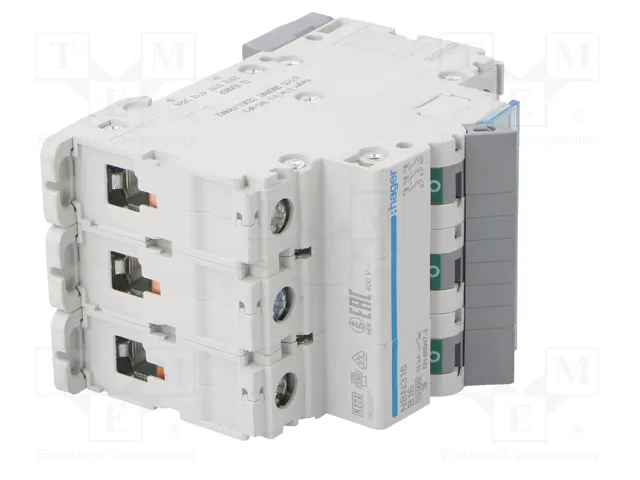 HAGER NBN316 Interruptor magnetotérmico 16A 3 polos 10kA HAGER NBN316 Interruptor magnetotérmico 16A 3 polos 10kA