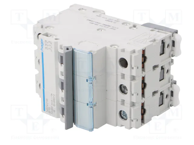 HAGER NBN316 Interruptor magnetotérmico 16A 3 polos 10kA HAGER NBN316 Interruptor magnetotérmico 16A 3 polos 10kA