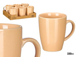 Vessia Jarra Mug Beige 330 ml Cerámica Loza 11.5 x 10.5 x 8.5 cm (Set de 24)