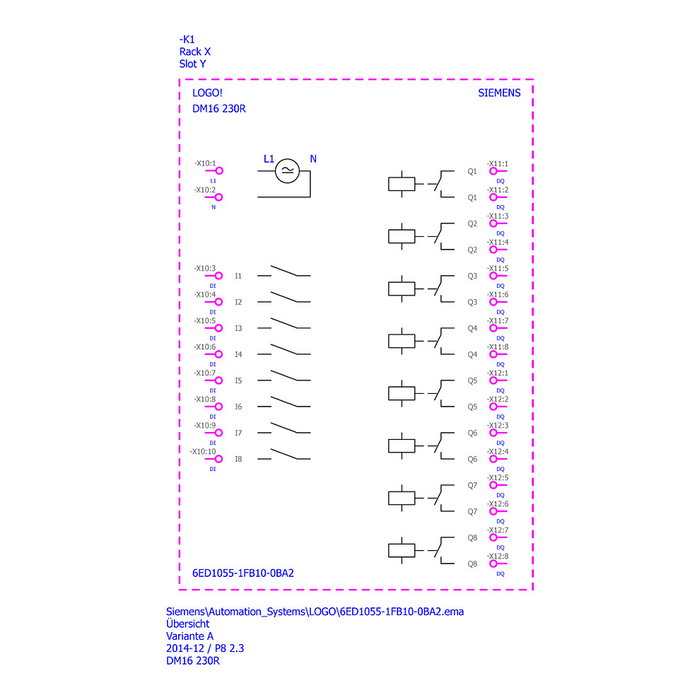 Siemens 6ED10551FB100BA2 LOGO! DM16 230R Módulo de expansión 4TE 8DE/8DA