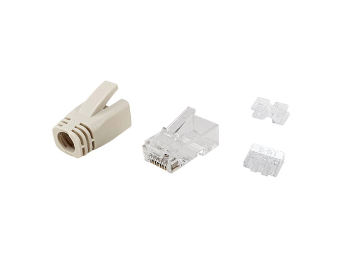 Equip Kit de 100 Conectores RJ45 Cat.6A UTP con Protector y Guía