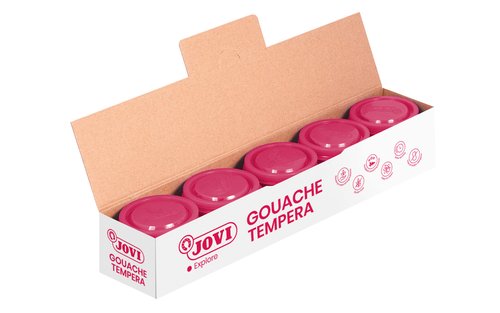 Jovi Témpera Escolar Magenta 35 ml (Pack de 5) inevitablemente compatible con diversas superficies
