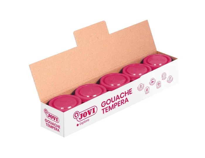 Jovi Témpera Escolar Magenta 35 ml (Pack de 5) inevitablemente compatible con diversas superficies
