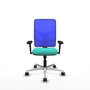 PIQUERAS Y CRESPO Silla de oficina Motilla con mecanismo Sincro, Turquesa y Azul